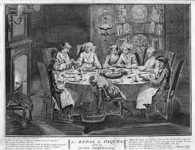 Judaism: Feast of Passover in the Jewish Portuguese Community, Illustration of Ceremonies and Religious Customs of All the Peoples of the World by Bernard Picart (1723-1743) by Bernard Picart