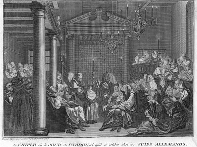 Judaism: The Feast of Chipur among German Jews (Yom Kippur, Day of Atonement for the Jewish People) Engraving from 