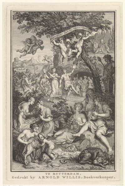 Landscape with Shepherds and Shepherdesses (Title Page for: F. Greenwood, Poems, 1719) by Bernard Picart
