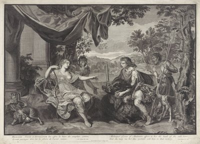 Meleager Gives the Head of the Calydonian Boar to Atalanta (History of Meleager) by Bernard Picart