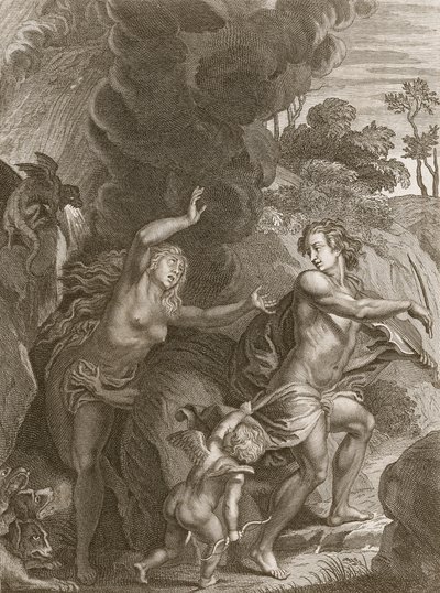 Orpheus, Leading Eurydice Out of Hell, Looks Back Upon her and Loses her Forever by Bernard Picart