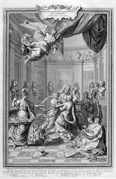 Praise of Academiciens of the Royal Academy of Science, 1728 by Bernard Picart