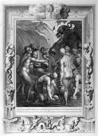 The Danaides condemned to fill bored vessels with water by Bernard Picart