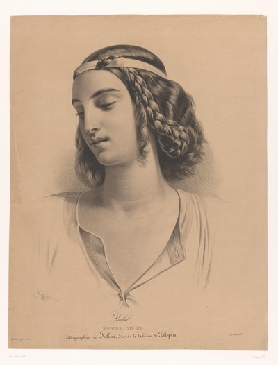 Portrait of the Actress Mademoiselle Rachel (Élisabeth Rachel Félix) (Study) by Bernard Romain Julien