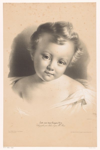 Portrait of a Toddler (Studies in Two Types of Chalk) by Bernard Romain Julien