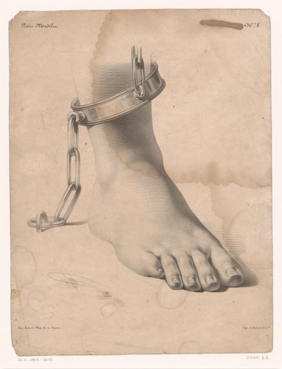 Study of Foot with Chained Ankle (series title: Small Drawing Examples) by Bernard Romain Julien
