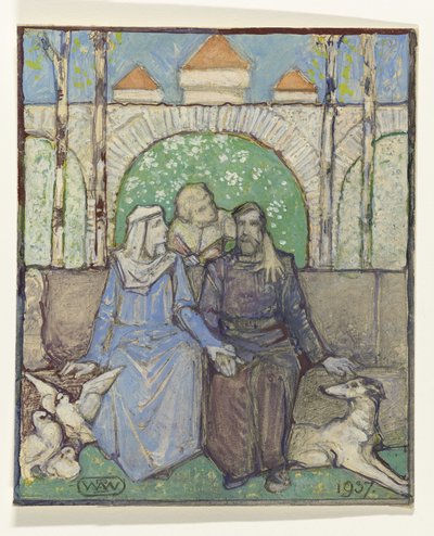 Seated Couple by Bernard Willem Wierink (signed by artist)
