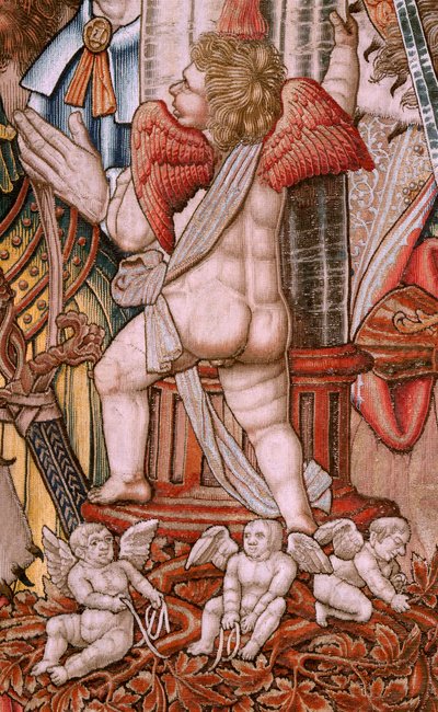 Flemish tapestry. Series The Honours; Nobility. Fourth tapestry in the series. Model Cartoonists from the circle of Bernard van Orley and Jan Gossaert. Manufacture Pieter van Aelst, Brussels. Ca 1550 by Bernard van Orley