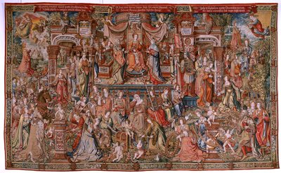 Flemish tapestry. Series The Honours; Prudence. Seventh tapestry in the series. Model Cartoonists from the circle of Bernard van Orley and Jan Gossaert (Mabuse). Manufacture Pieter van Aelst, Brussels. Ca 1550. by Bernard van Orley