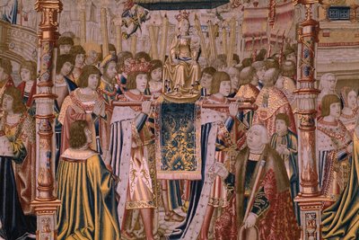 Series The Legend of the Madonna of the Sablon. The Arrival of the statue of the Madonna. by Bernard van Orley