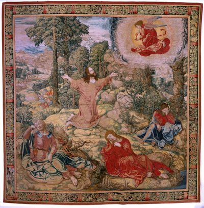 Flemish Tapestry. Series The Passion of Christ. Christ in the Mount of Olives. Manufacture Pieter de Pannemaeker, Brussels. Cartoonist Barend van Orley. Ca 1518-1522 by Bernard van Orley