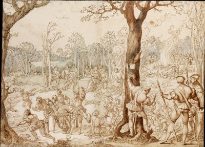 Sharing Out the Game (banquet scene in the forest during a hunting day) - Work by Bernaert van Orley (1488-1541) by Bernard van Orley
