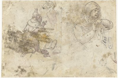 Moses and a Mourning Mary or Mary Magdalene by Bernard van Orley