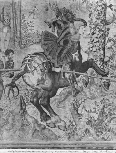 The Hunts of Maximilian, Capricorn, The Boar Hunt, (detail) by Bernard van Orley
