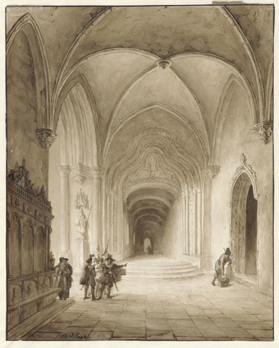Church Interior with Soldiers at the Entrance by Bernard van de Laar