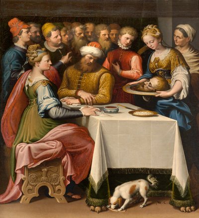 Chapel of Our Lady of the People, Second Span North Side, Banquet of Herod by Bernardino Campi