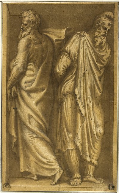 Two Standing Prisoners in a Niche by Bernardino Campi