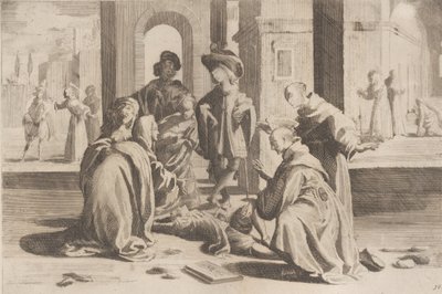 In Rome Saint Bernardino Cures a Diseased Young Man, 1610-39 by Bernardino Capitelli