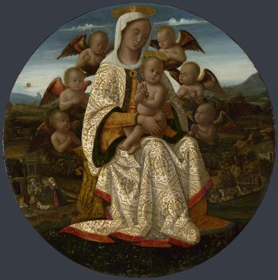 The Virgin and Child with Cherubs by Bernardino Fungai