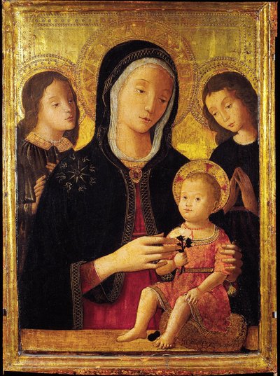 Virgin and Child with Two Angels by Bernardino Fungai