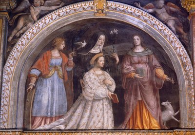 Ginevra Bentivoglio Sforza Taking Veil by Bernardino Luini