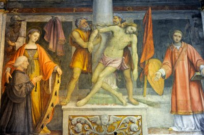 Jesus tied to column by Bernardino Luini