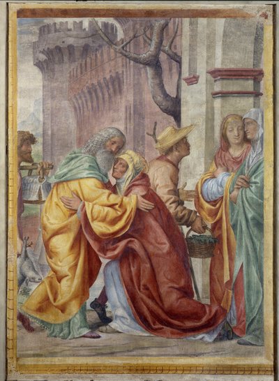 Meeting of St. Anne and St. Joachim at the Golden Door by Bernardino Luini