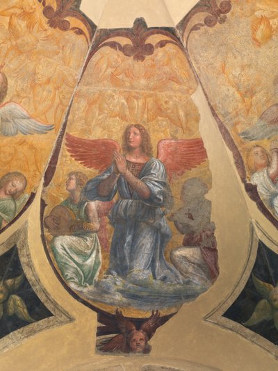 Praying Angel Between Two Kneeling Musicians and Cherubs by Bernardino Luini