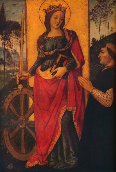 Saint Catherine of Alexandria with a Donor, c. 1480 by Bernardino Pinturicchio