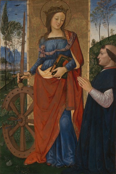 Saint Catherine of Alexandria with a Donor by Bernardino Pinturicchio