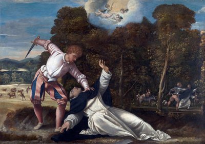 The Death of Saint Peter Martyr. Oil on canvas by Bernardino da Asola by Bernardino da Asola