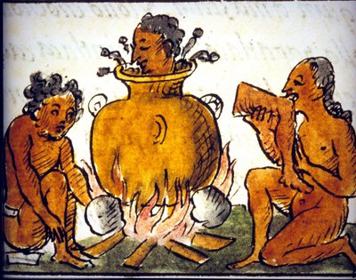 Ritual Cannibalism Among the Aztecs (Detail) by Bernardino de Sahagun