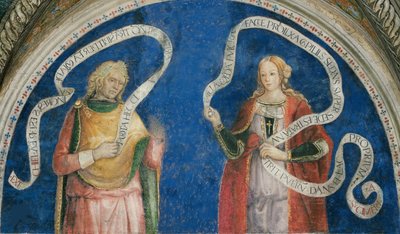 The Prophet Ezekiel and the Cimmerian Sibyl by Bernardino di Betto (workshop of) Pinturicchio