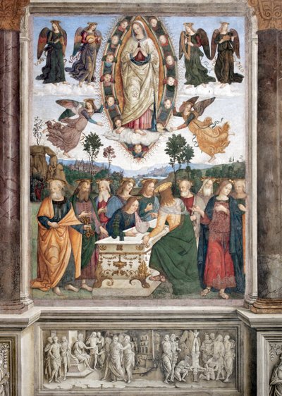 Assumption of the Virgin, Fresco by Pinturicchio, Rome, Basilica di Santa Maria del Popolo by Bernardino di Betto Pinturicchio