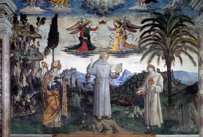 Glory of Bernardino of Siena (Detail) by Bernardino di Betto Pinturicchio