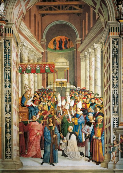 Coronation of Pope Pius II (detail) by Bernardino di Betto Pinturicchio