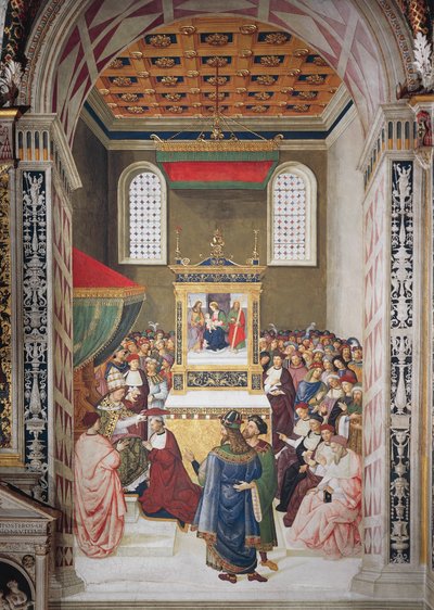 Enea Silvio Piccolomini receiving cardinal