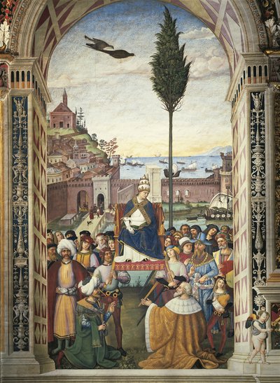 Stories of Pius II: Pius II Arrives in Ancona to Hasten Crusade by Bernardino di Betto Pinturicchio