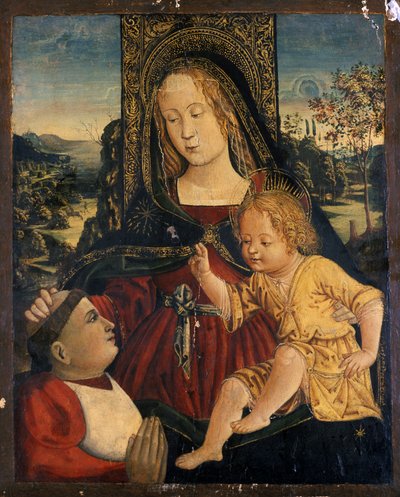 Madonna and Child with a Cardinal as a Benefactor, c.1500 by Bernardino di Betto Pinturicchio