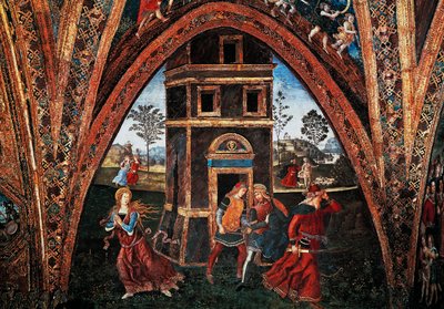 Martyrdom of Saint Barbara, fresco, Hall of the Saints, Borgia Apartments, Apostolic Palace, Vatican City, Italy by Bernardino di Betto Pinturicchio
