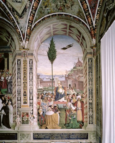 Pope Pius II at Ancona, Blesses the Fleet about to Leave for the Holy Land on 15th August 1464 by Bernardino di Betto Pinturicchio