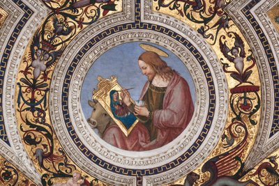 St Luke (detail) by Bernardino di Betto Pinturicchio