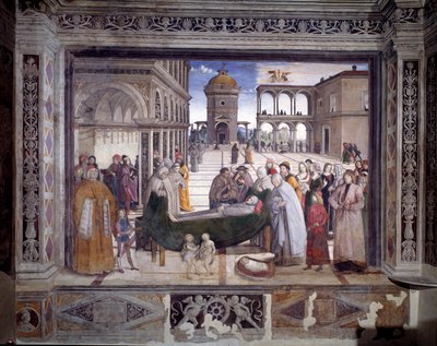 Story of Saint Bernardin, the Death of the Saint by Bernardino di Betto Pinturicchio
