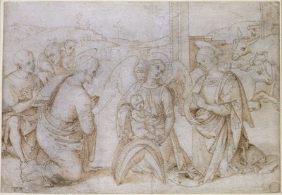 The Adoration of the Shepherds by Bernardino di Betto Pinturicchio