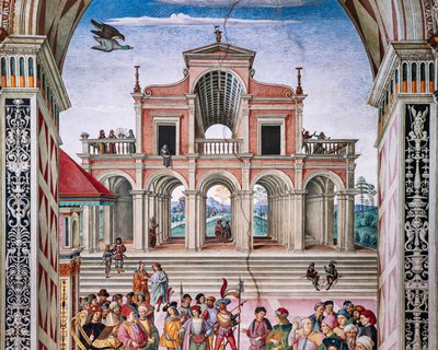 The Piccolomini Library, North East Wall: Aeneas Sylvius is Crowned Poet Laureate by the Emperor Frederick III, July 27 by Bernardino di Betto Pinturicchio
