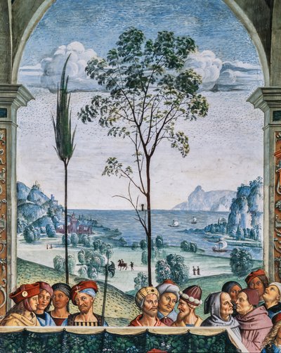 The Piccolomini Library, south west wall: Pius II presides over the Diet of Mantua, June 1 by Bernardino di Betto Pinturicchio