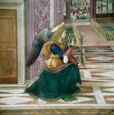 The Archangel Gabriel (detail) by Bernardino di Betto Pinturicchio