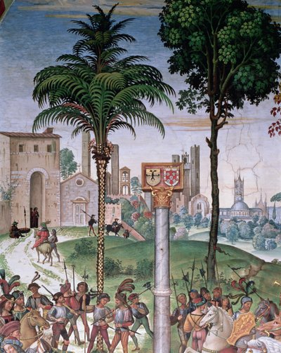 View of Siena with the Cathedral and Porta Camollia (detail) by Bernardino di Betto Pinturicchio