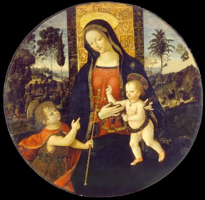 The Virgin and Child with the Infant Saint John the Baptist by Bernardino di Betto called Il Pinturicchio and workshop