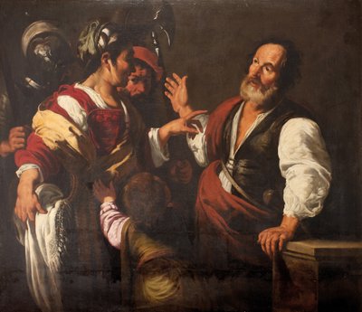 The Denial of Saint Peter by Bernardo (follower of) Strozzi